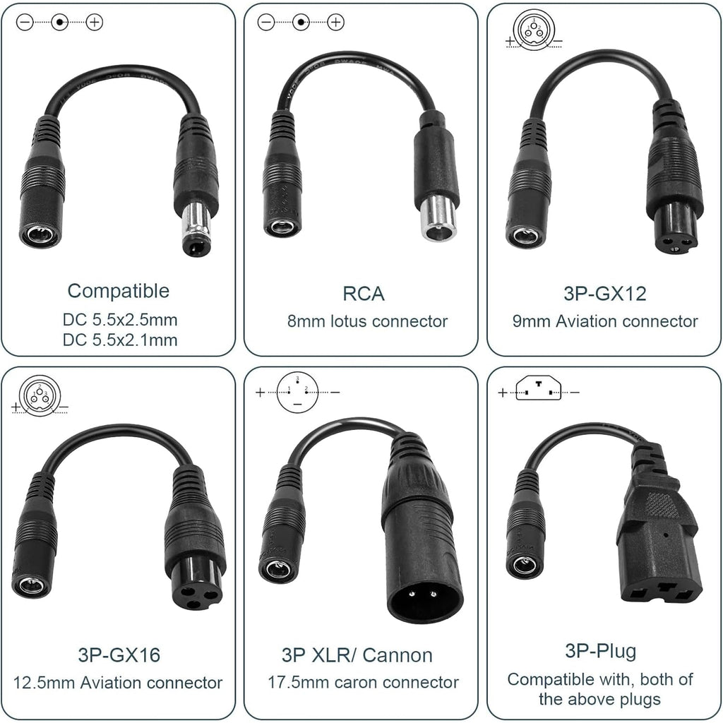 54.6V 3A Electric Scooter Charger 6 in 1 Plugs V356
