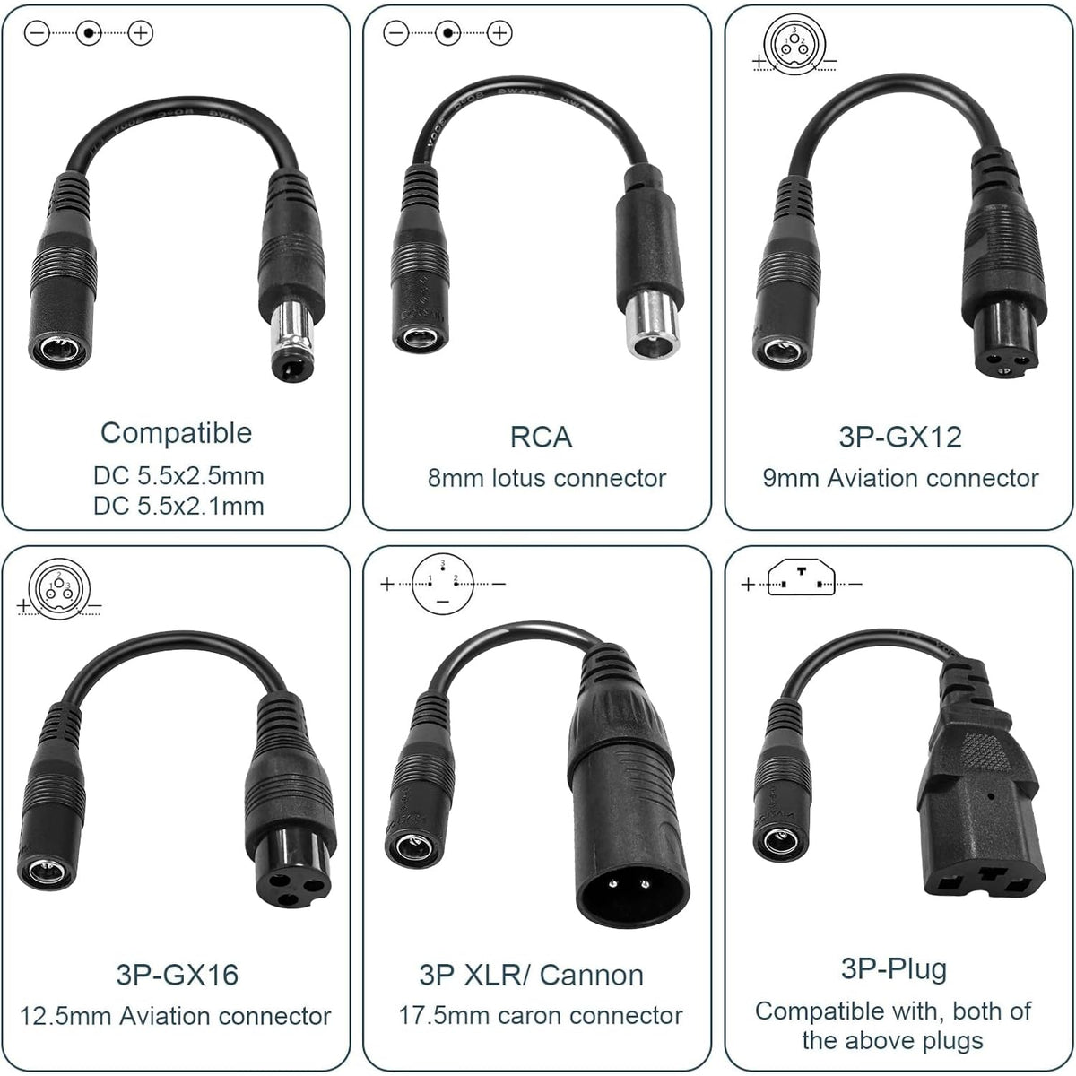54.6V 3A Electric Scooter Charger 6 in 1 Plugs V356