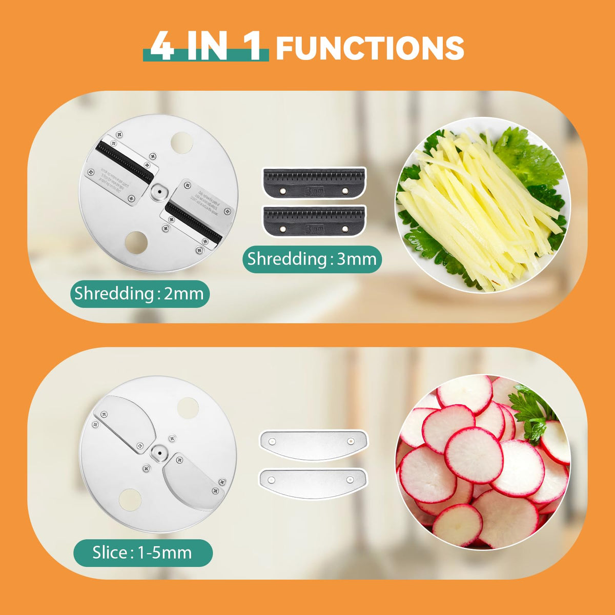 4 in 1 Electric Vegetable Chopper Dicer Slicer R760