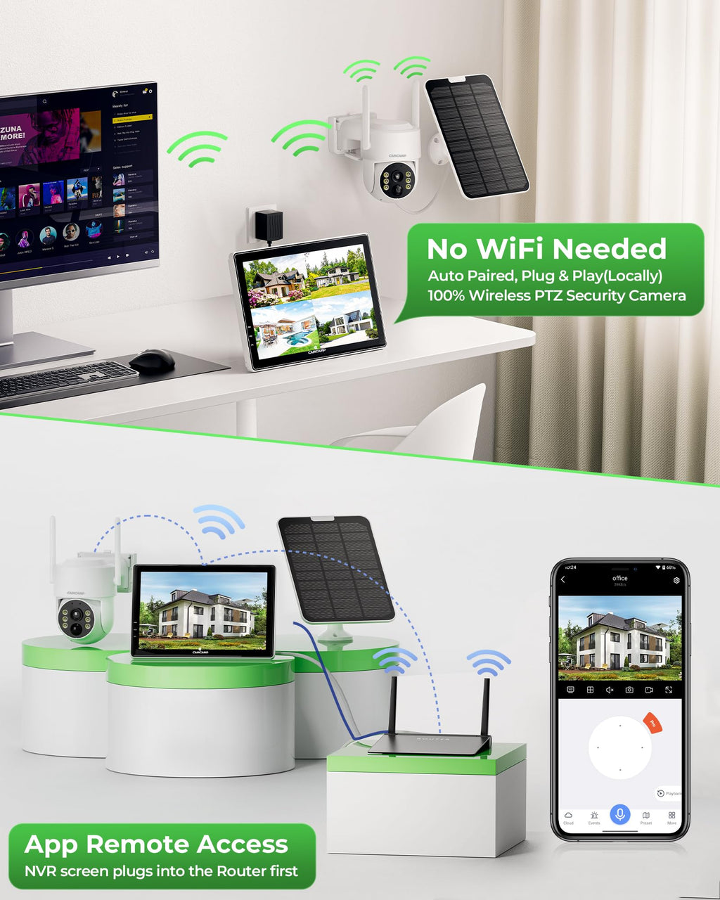 Solar Security Cameras Wireless Outdoor with 10" Monitor V43277