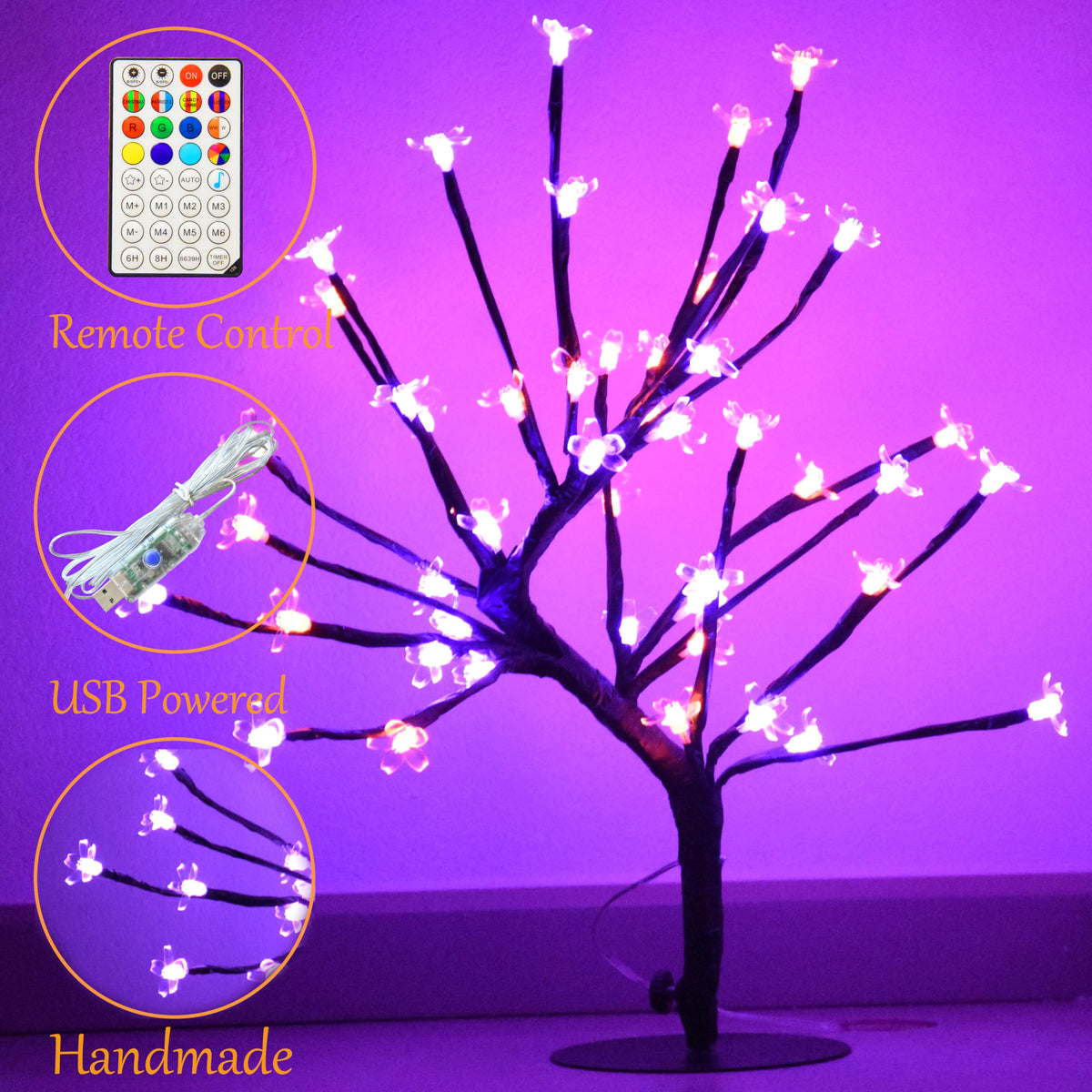 Color-Changing LED Cherry Blossom Tree Light U4004