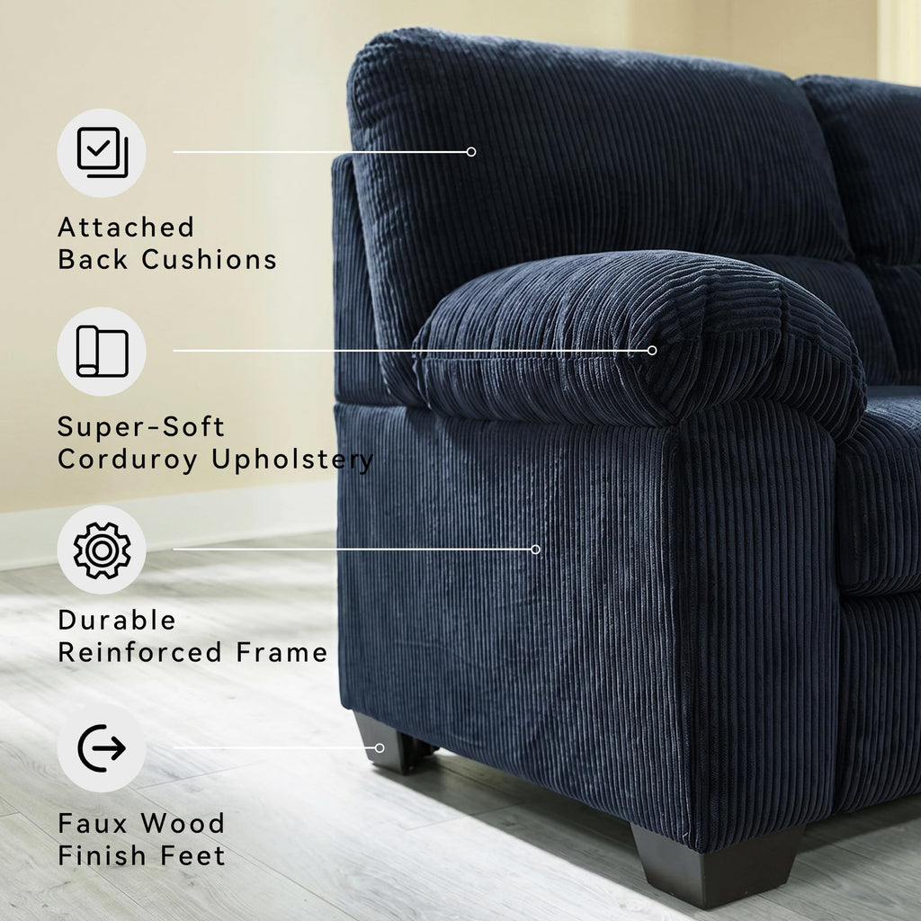 Navy Corduroy Sofa S56614
