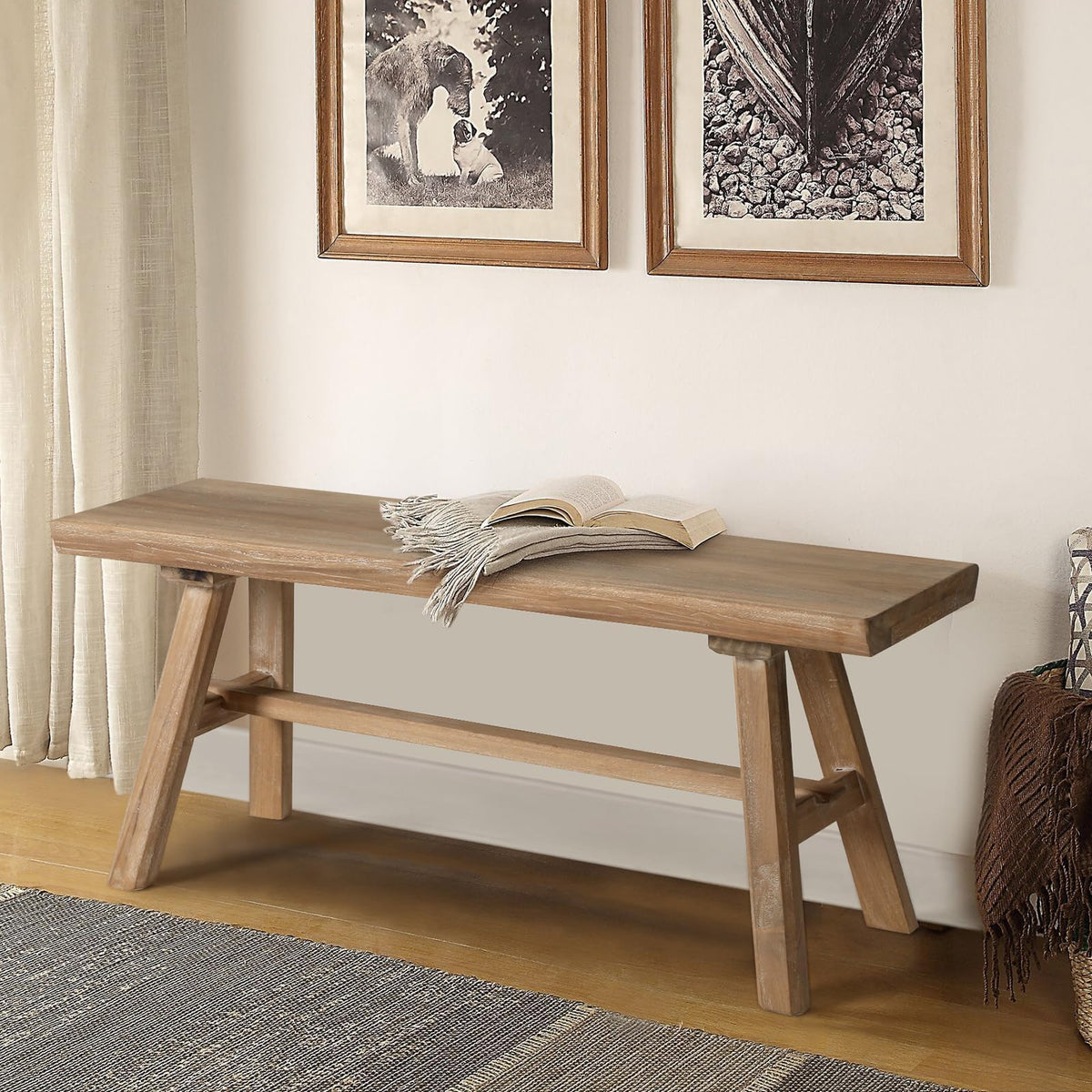 39" Solid Wood Bench X383