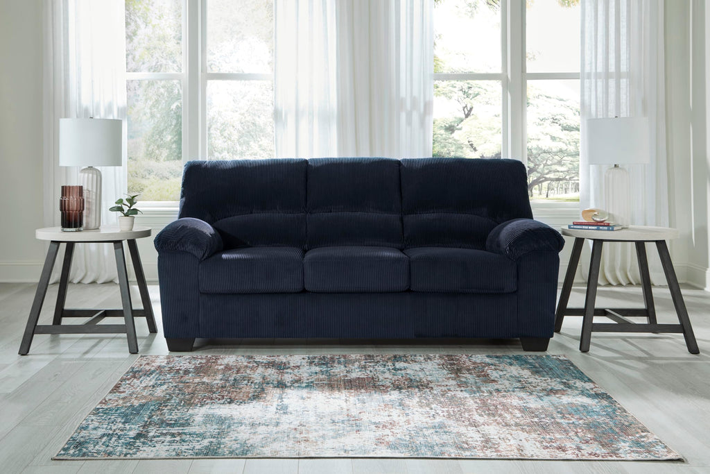 Navy Corduroy Sofa S56614