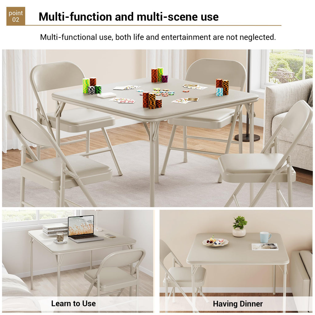 Beige Folding Card Table W34254