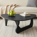 34" Black Coffee Table with Solid Wood Top O12875