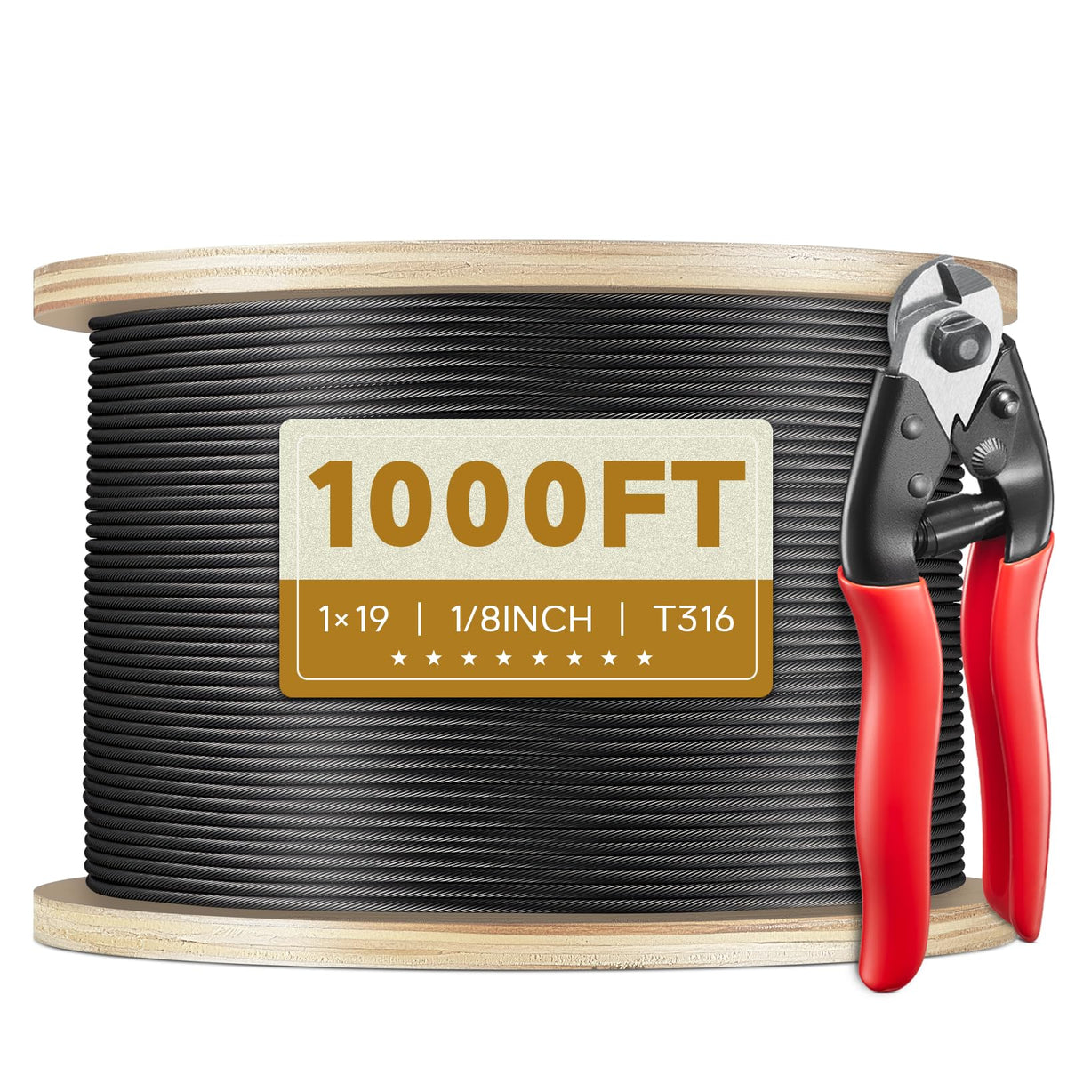 Black 1/8" Stainless Steel Cable P69509