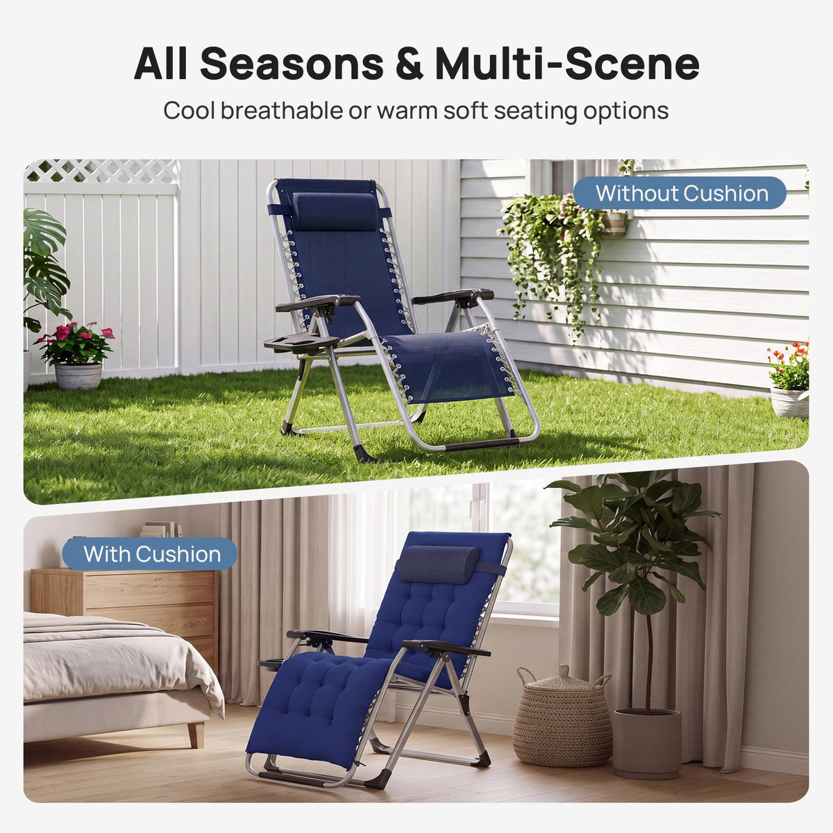Zero Gravity Chairs Set of 2 with Cup Holder E95447