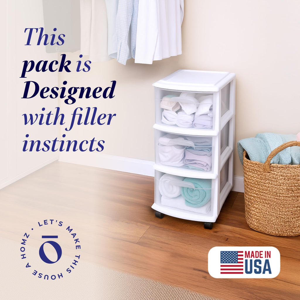 3-Tier Storage Cart with Removable Wheels D62396