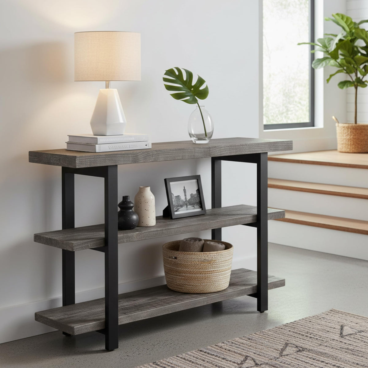 Solid Wood Media Console Table R186623