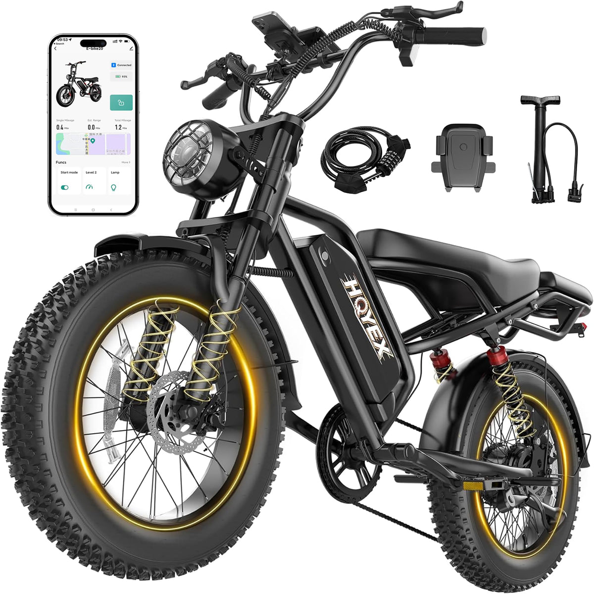 1500W 20" Fat Tire Electric Bike with 48V 20Ah Battery V556088