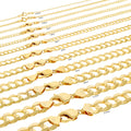 10K Yellow Gold Cuban Curb Link Chain Necklace V571371