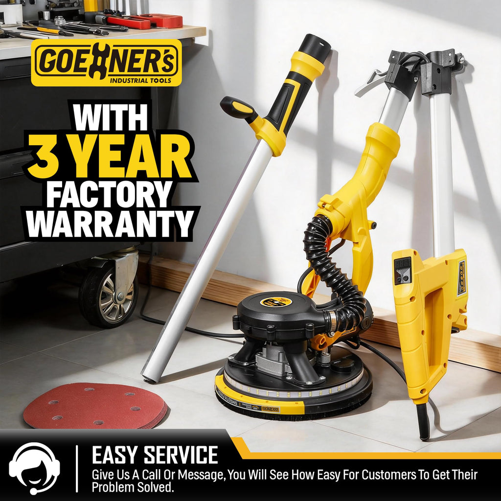 950W Electric Drywall Sander with Vacuum Dust Collector W2638