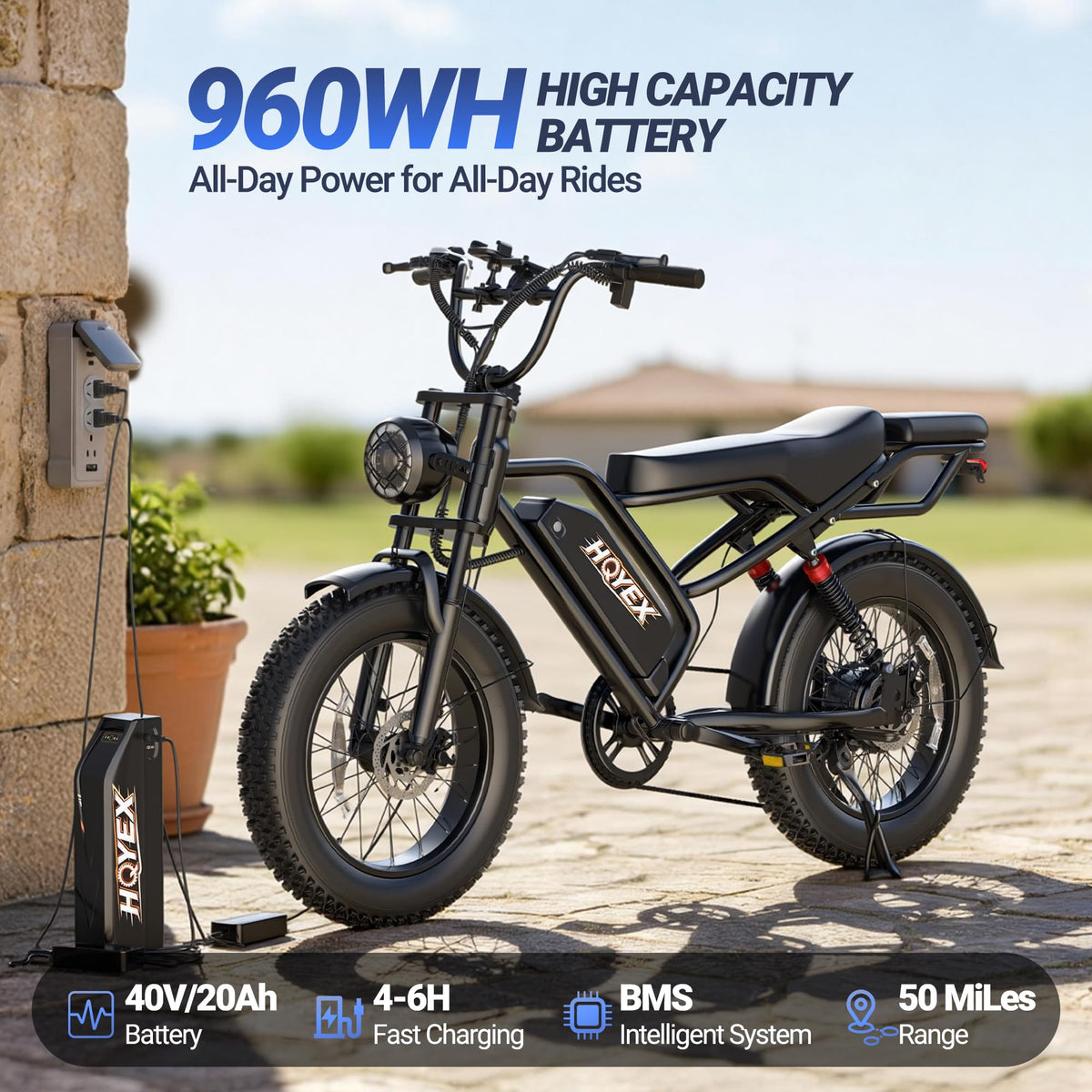 1500W 20" Fat Tire Electric Bike with 48V 20Ah Battery V556088