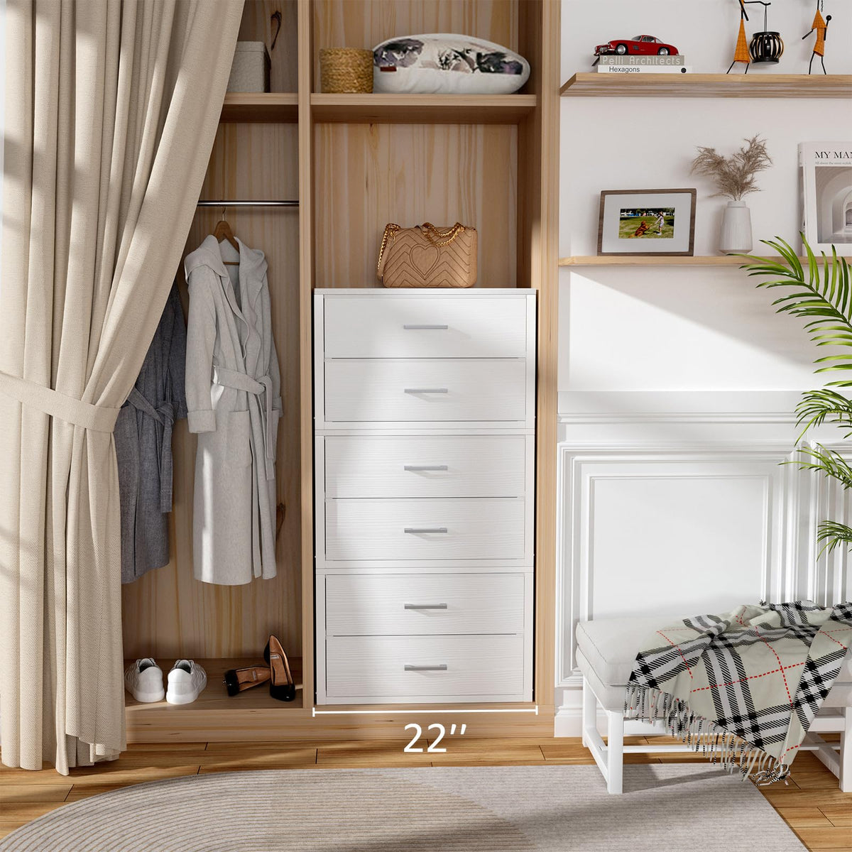 White 2 Drawer Fabric Storage Dresser E78751