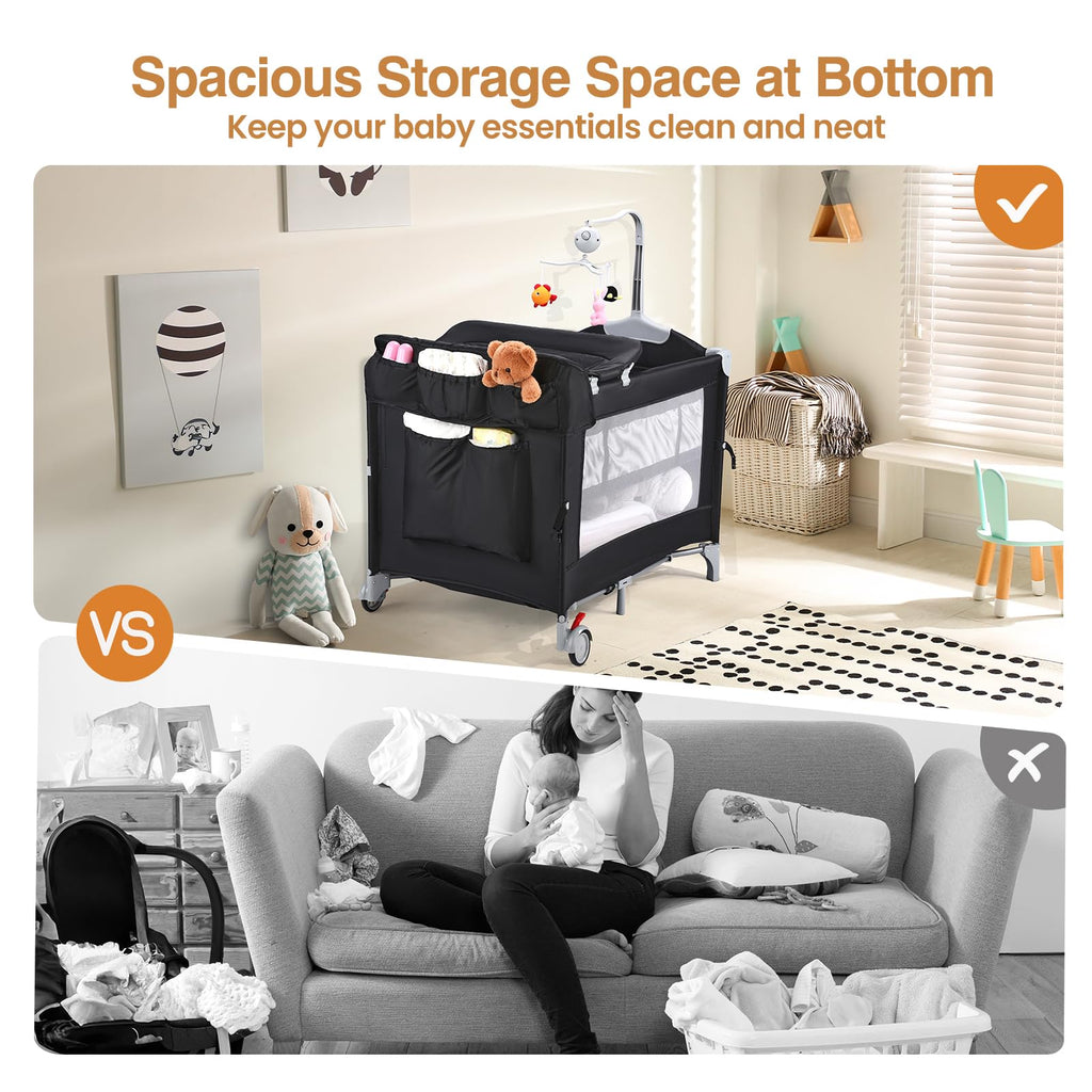 5-in-1 Pack and Play with Bassinet and Changing Table B7466