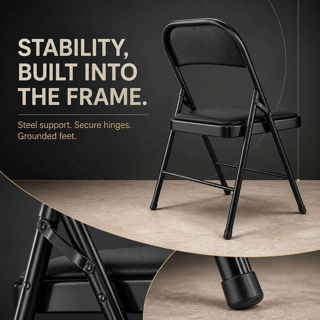 10 Pack Black Folding Chairs A1561
