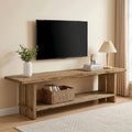 71" Solid Wood 2-Tier TV Stand L9126