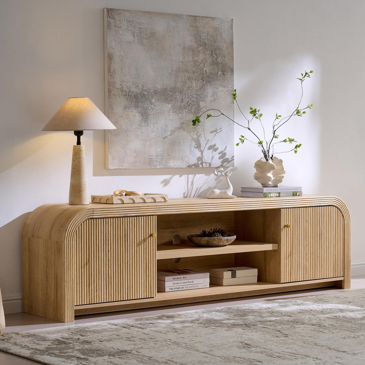 70" Fluted TV Stand with Storage S285747