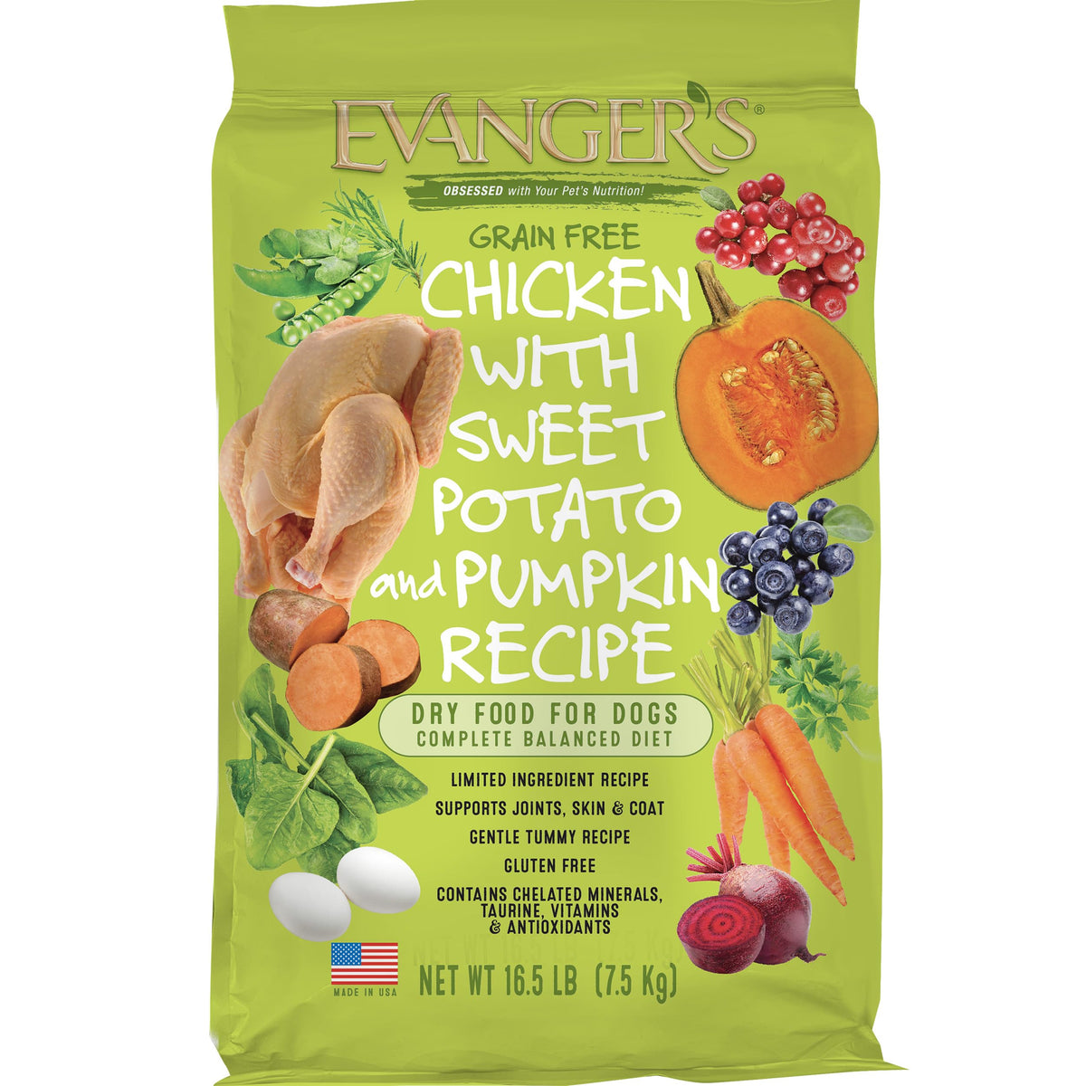 Grain-Free Chicken Sweet Potato Pumpkin Dry Dog Food 16.5 lbs X71287