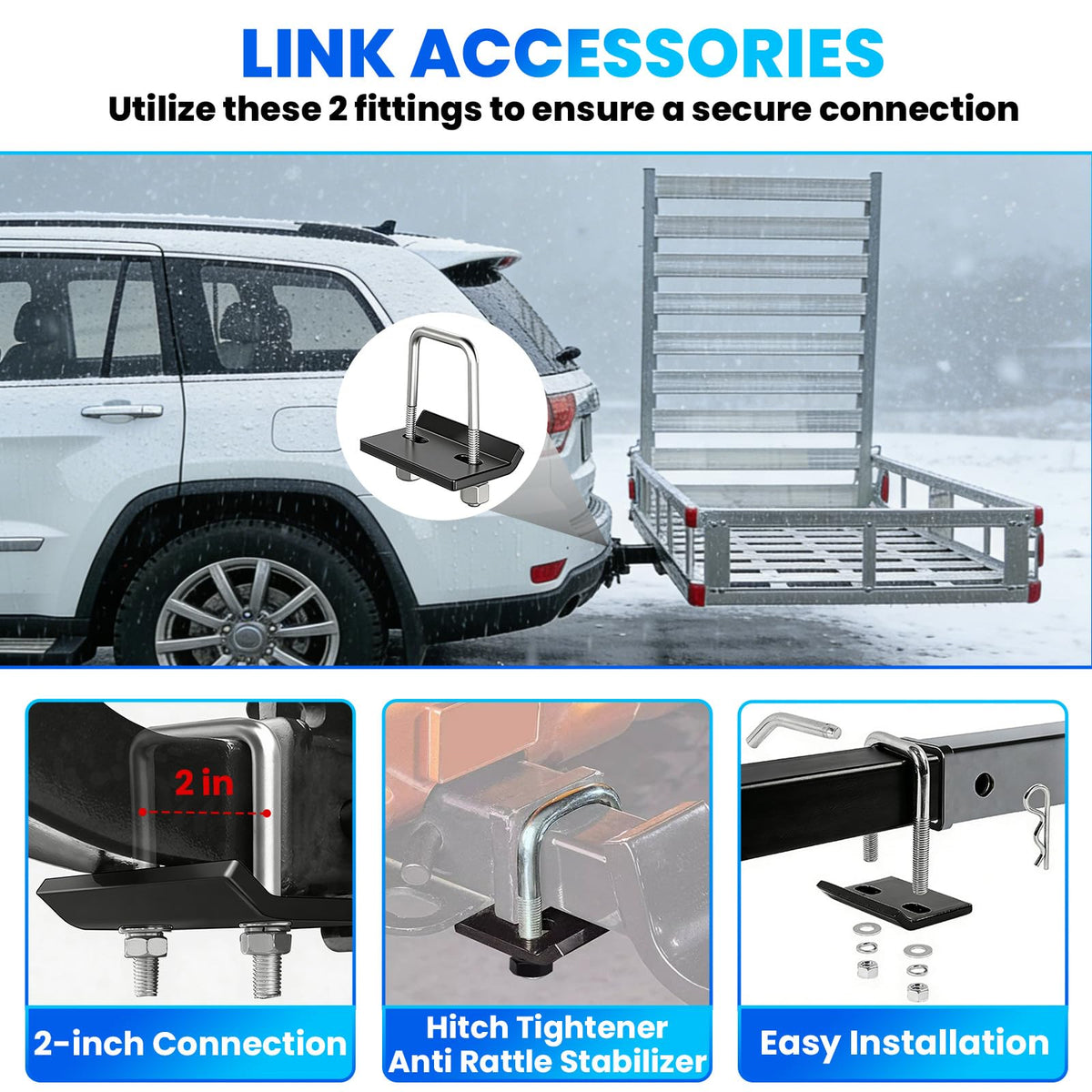 500LBS Heavy-Duty Aluminum Hitch Cargo Carrier with Ramp Q1181