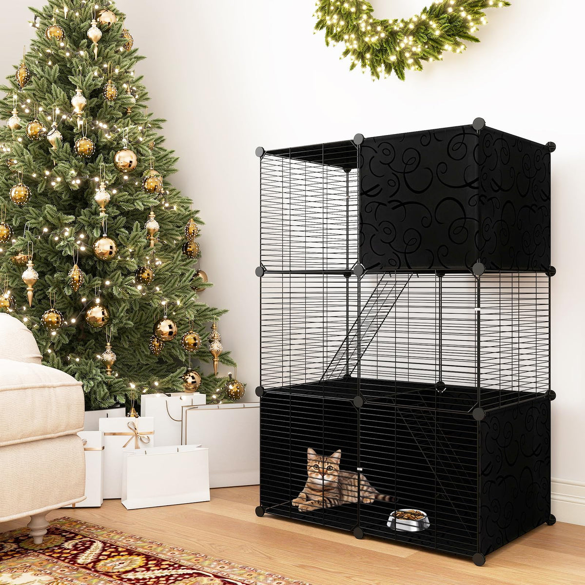 3-Tier Detachable Metal Wire Cat Cage E436