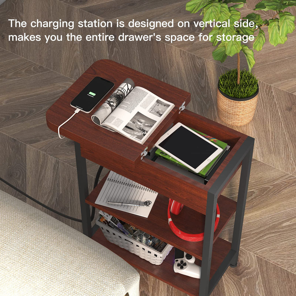 Narrow Side Table with Storage L6690