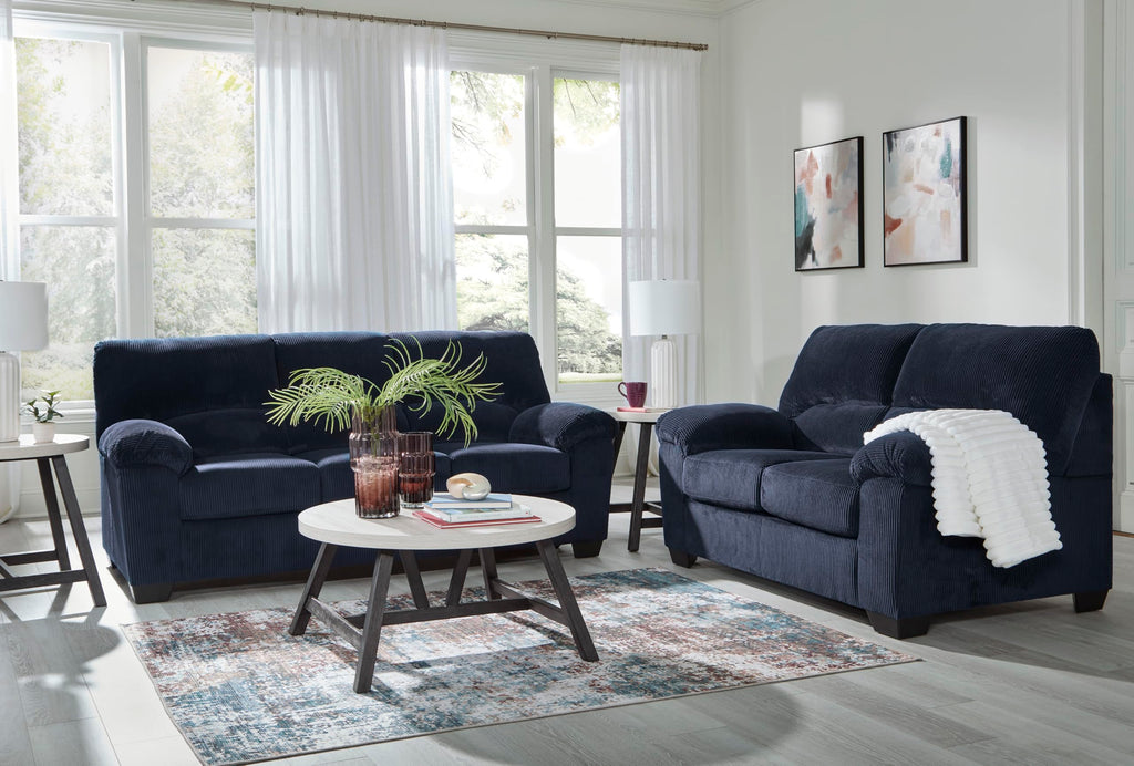 Navy Corduroy Sofa S56614