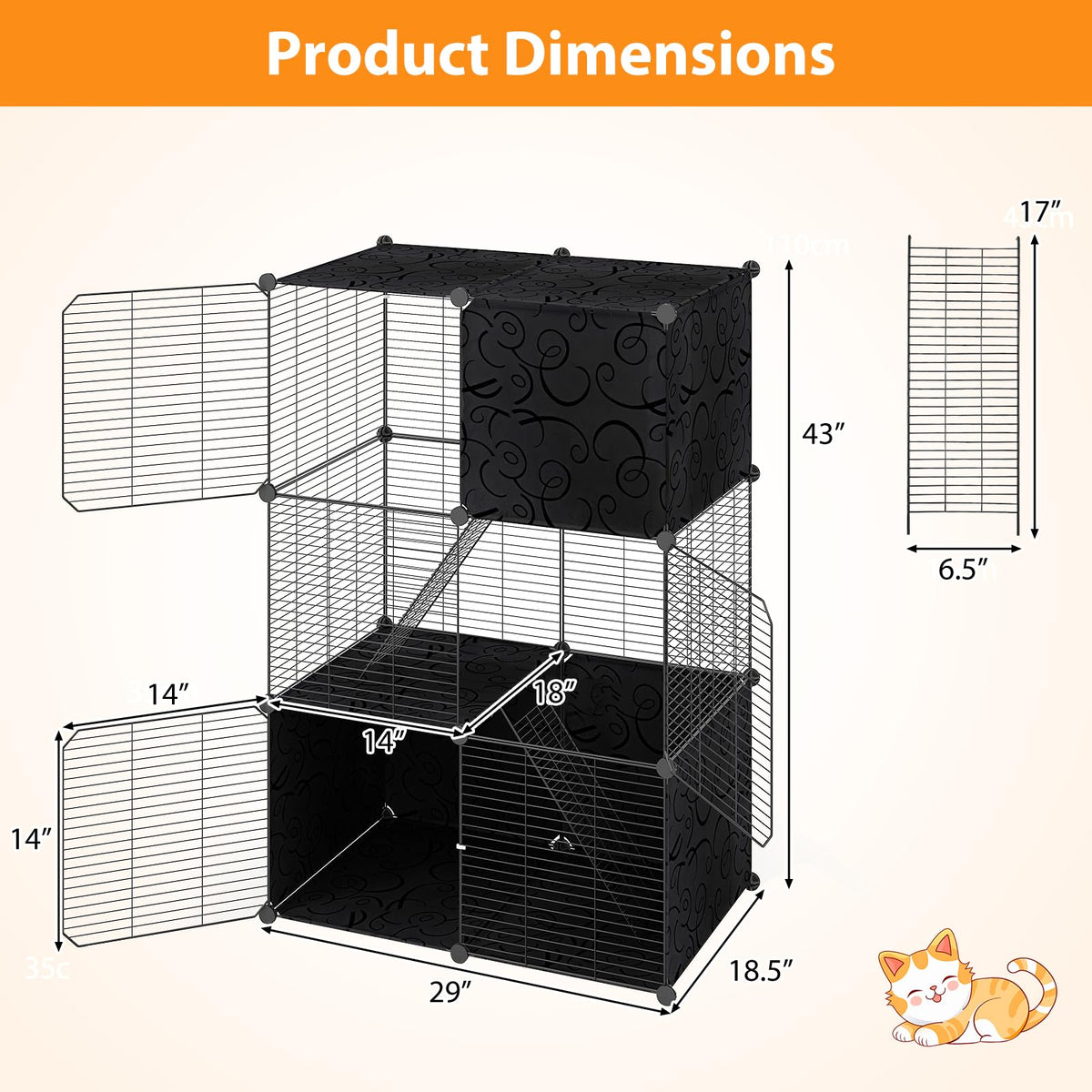 3-Tier Detachable Metal Wire Cat Cage E436