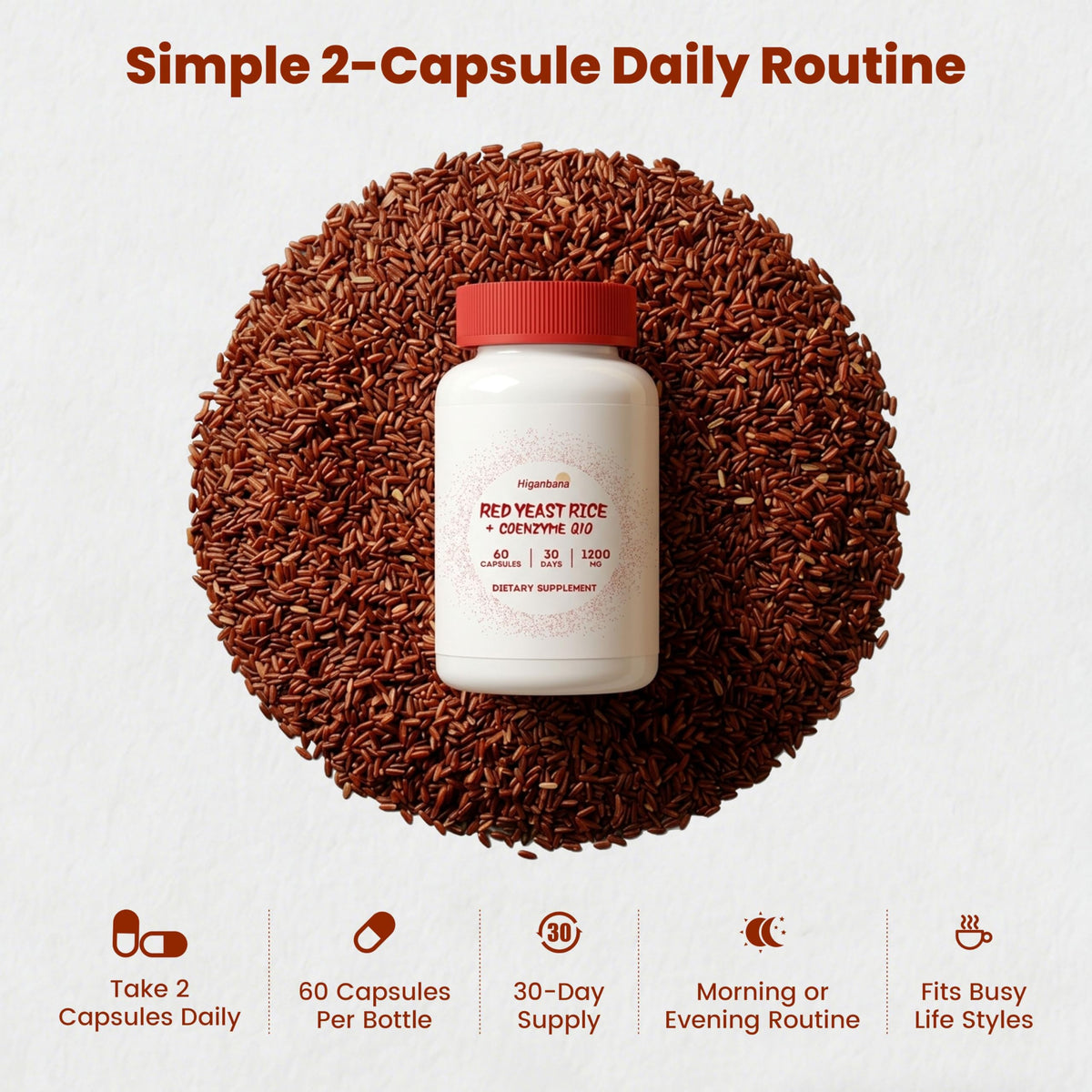 Red Yeast Rice CoQ10 Citrus Bergamot 60 Capsules U88755