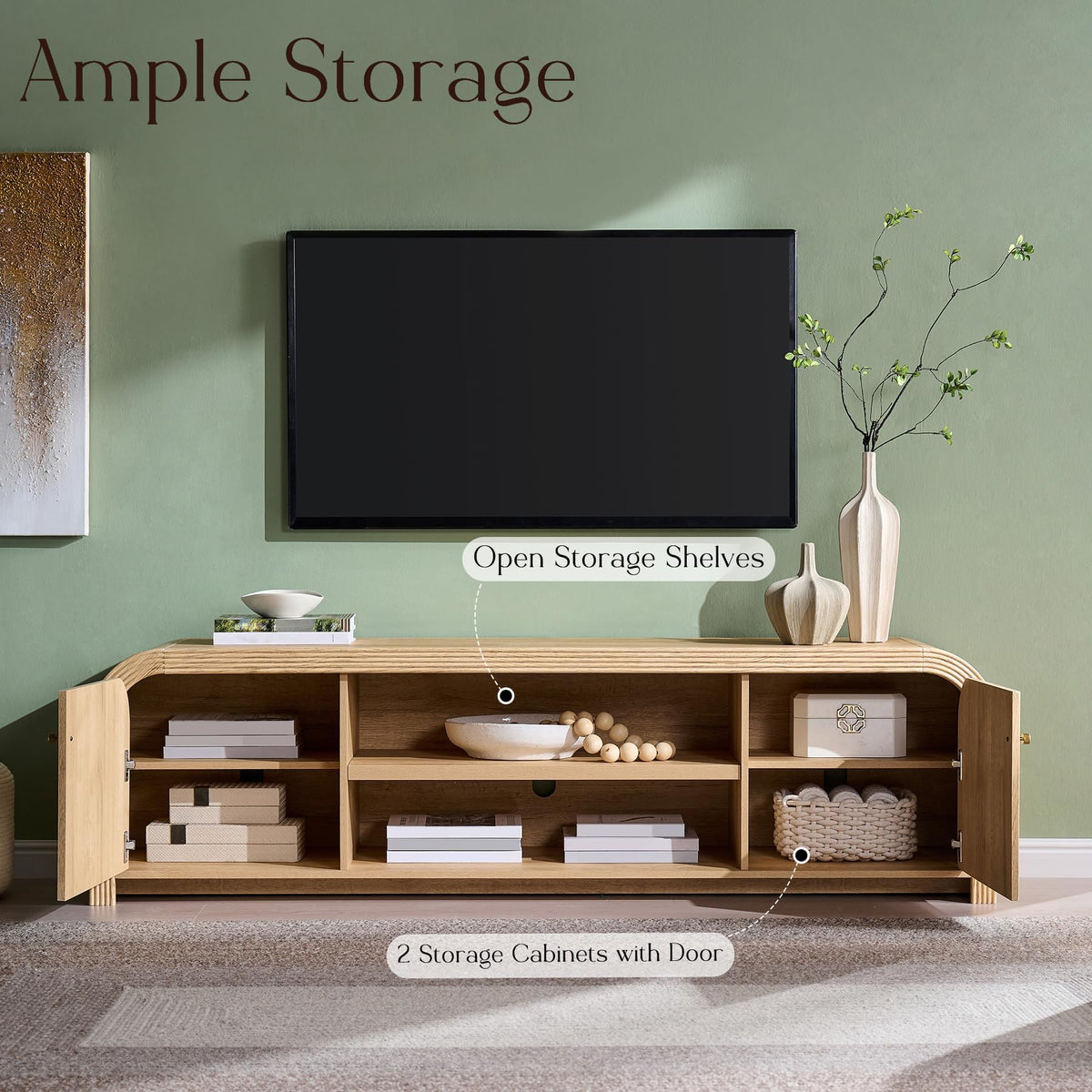 70" Fluted TV Stand with Storage S285747