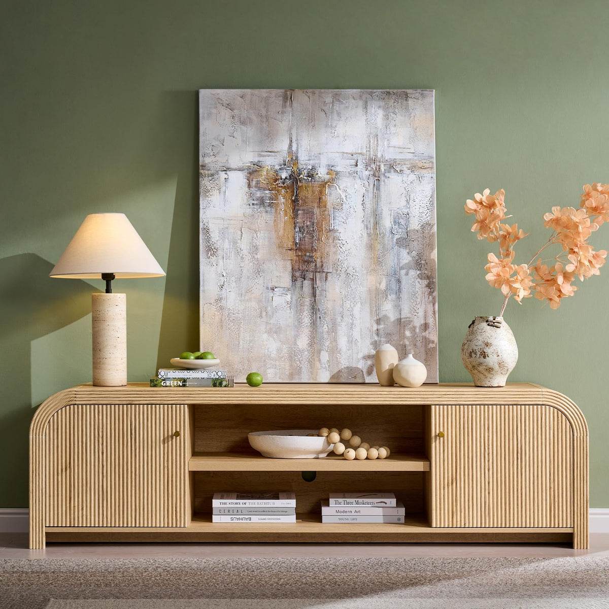 70" Fluted TV Stand with Storage S285747