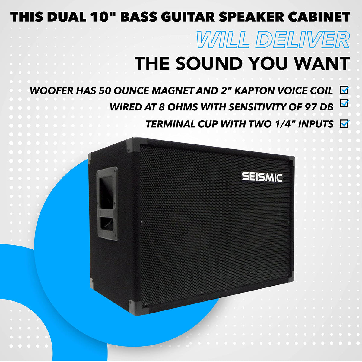 210 Bass Guitar Speaker Cabinet 400 Watts 2x10 W150149
