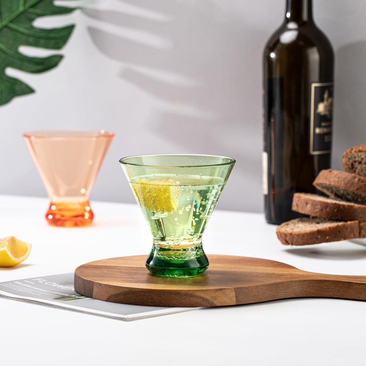 9 oz Acrylic Stemless Martini Glasses, Set of 6 Multicolor T2089