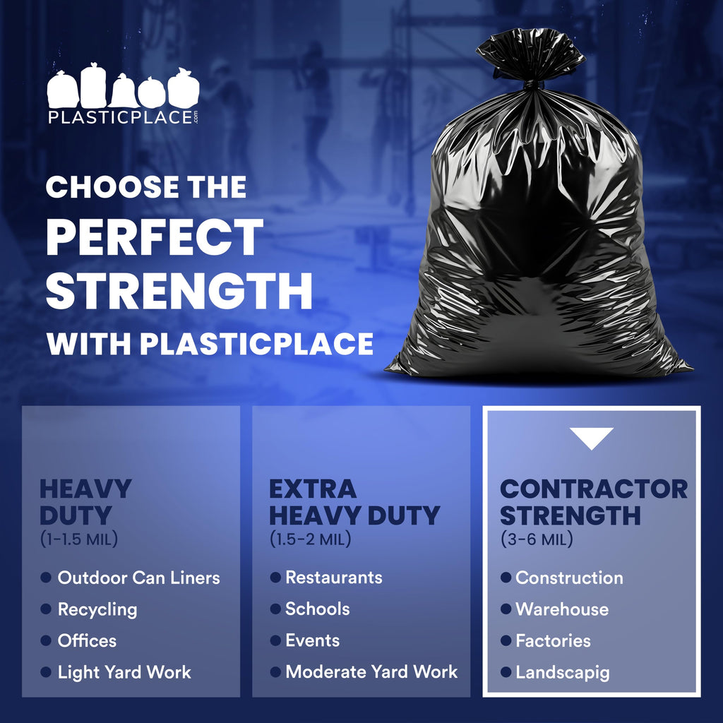 42 Gallon 3.0 Mil Black Heavy Duty Trash Bags 50 Count M80286