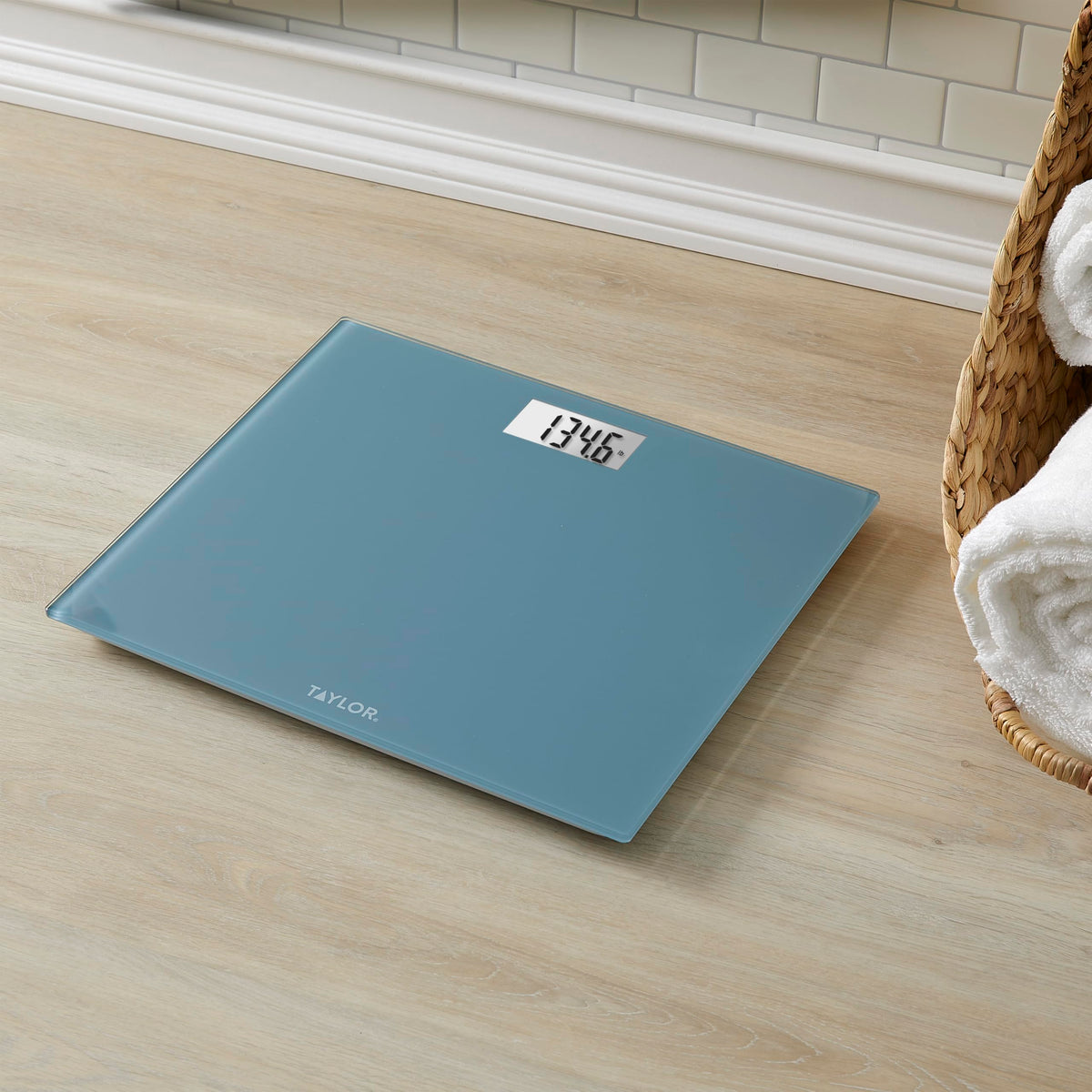 Digital Scale, Extra-Wide 13x15 Glass Platform, Slate Blue Z12651