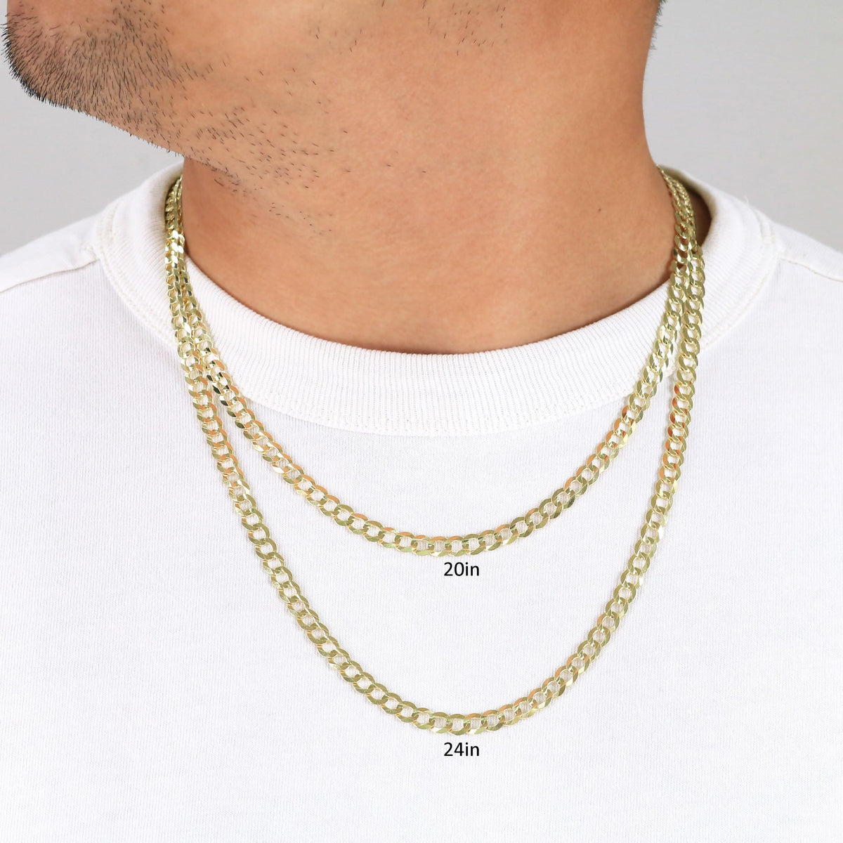 10K Yellow Gold Cuban Curb Link Chain Necklace V571371