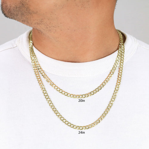 10K Yellow Gold Cuban Curb Link Chain Necklace V571371