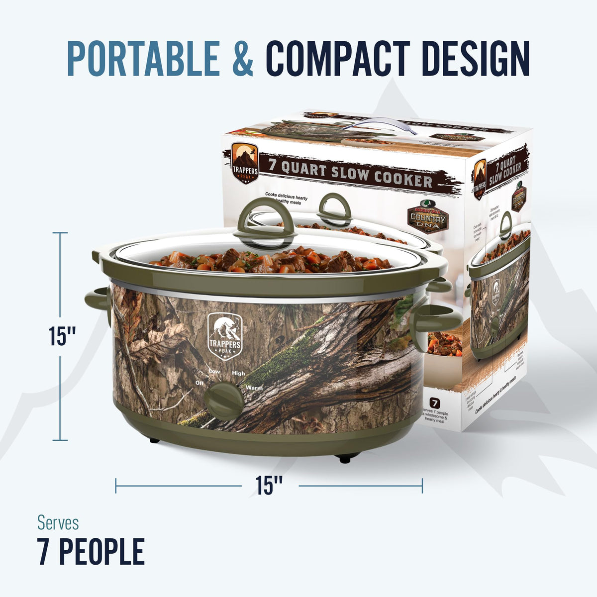 7 Quart Oval Slow Cooker Pot with Heat Settings P154