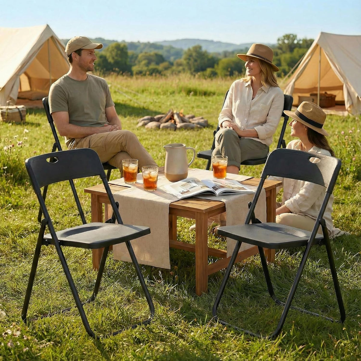 Black Plastic Folding Chairs 10 Pack W77699