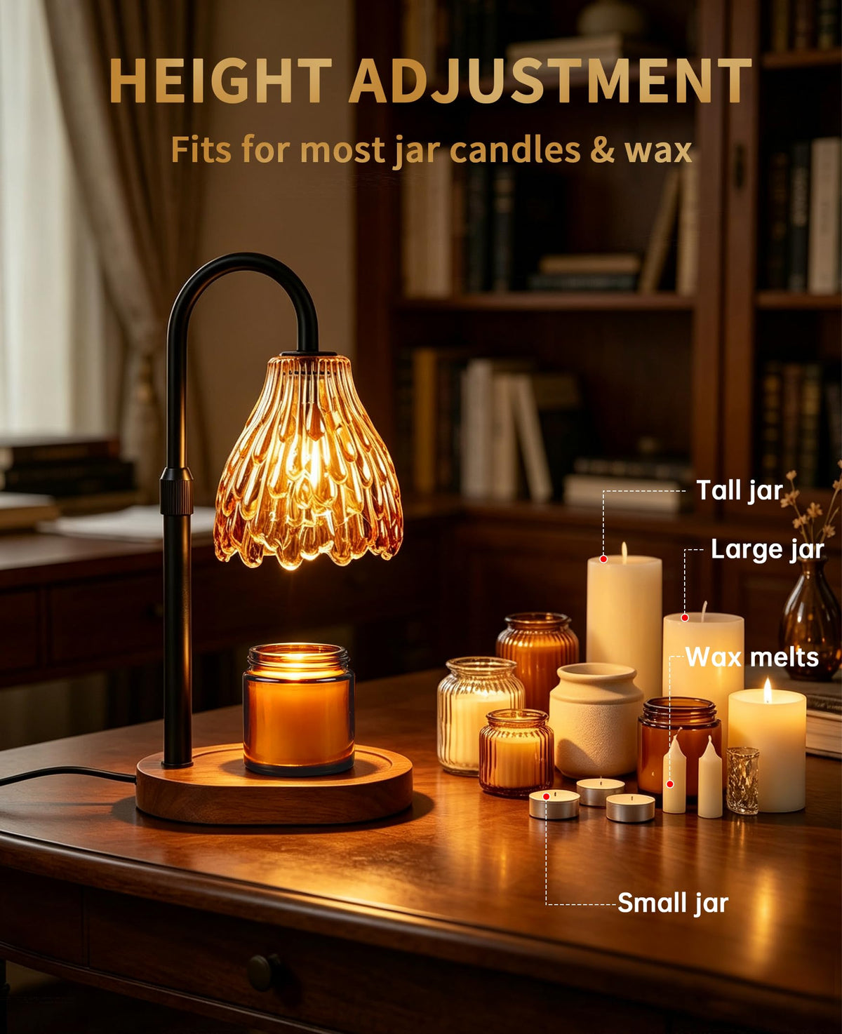 Glass Candle Warmer Lamp with Timer & Dimmer C576798