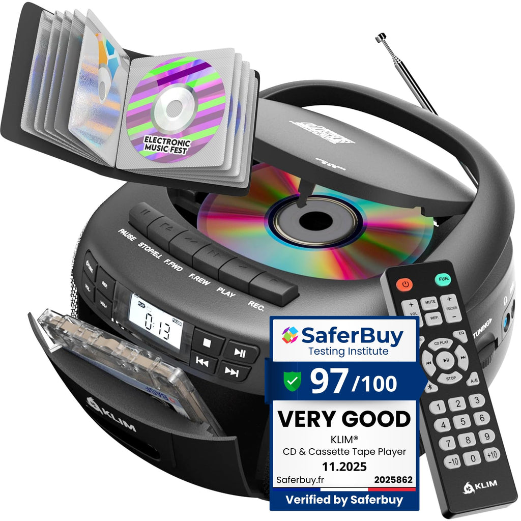 CD Cassette Player with Bluetooth AM FM Radio USB Drive H2461