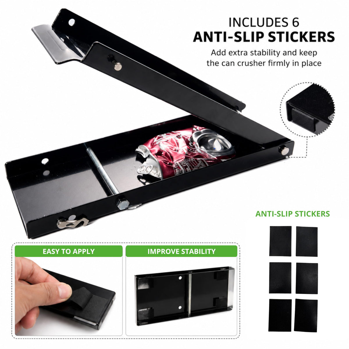 Heavy Duty Aluminum Foldable Can Crusher with Non-Slip Base Q5457