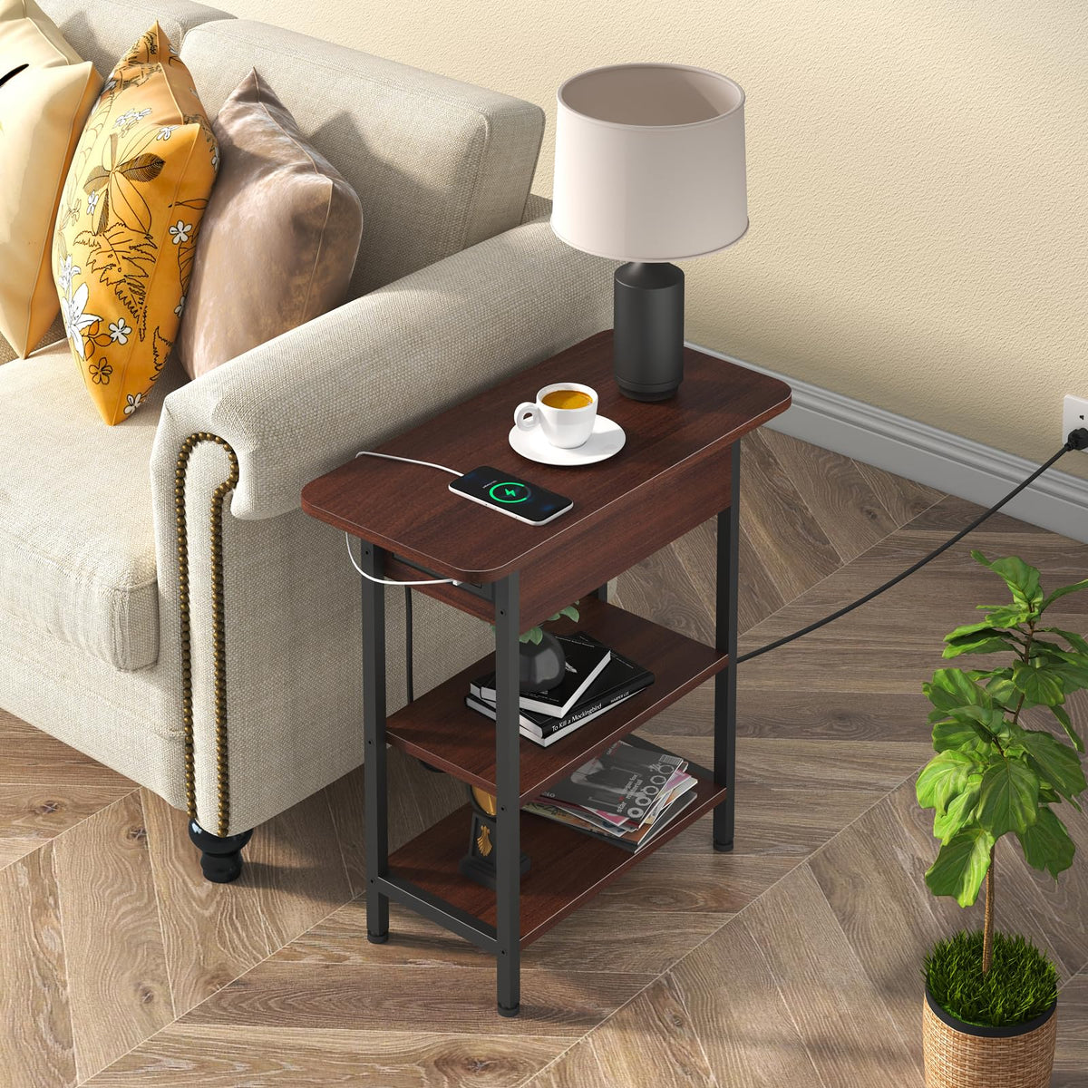 Narrow Side Table with Storage L6690
