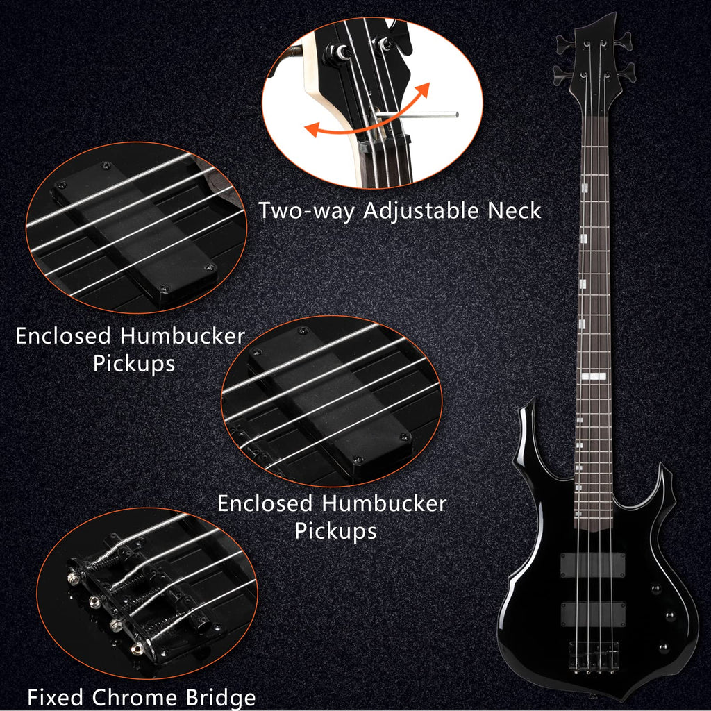 Full Size Flame Design Electric Bass Guitar Kit A37004
