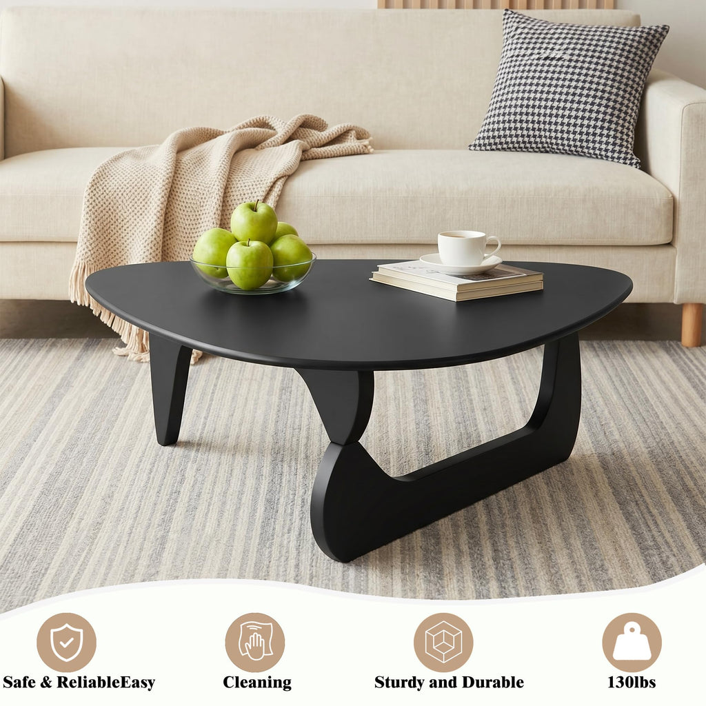 34" Black Coffee Table with Solid Wood Top O12875