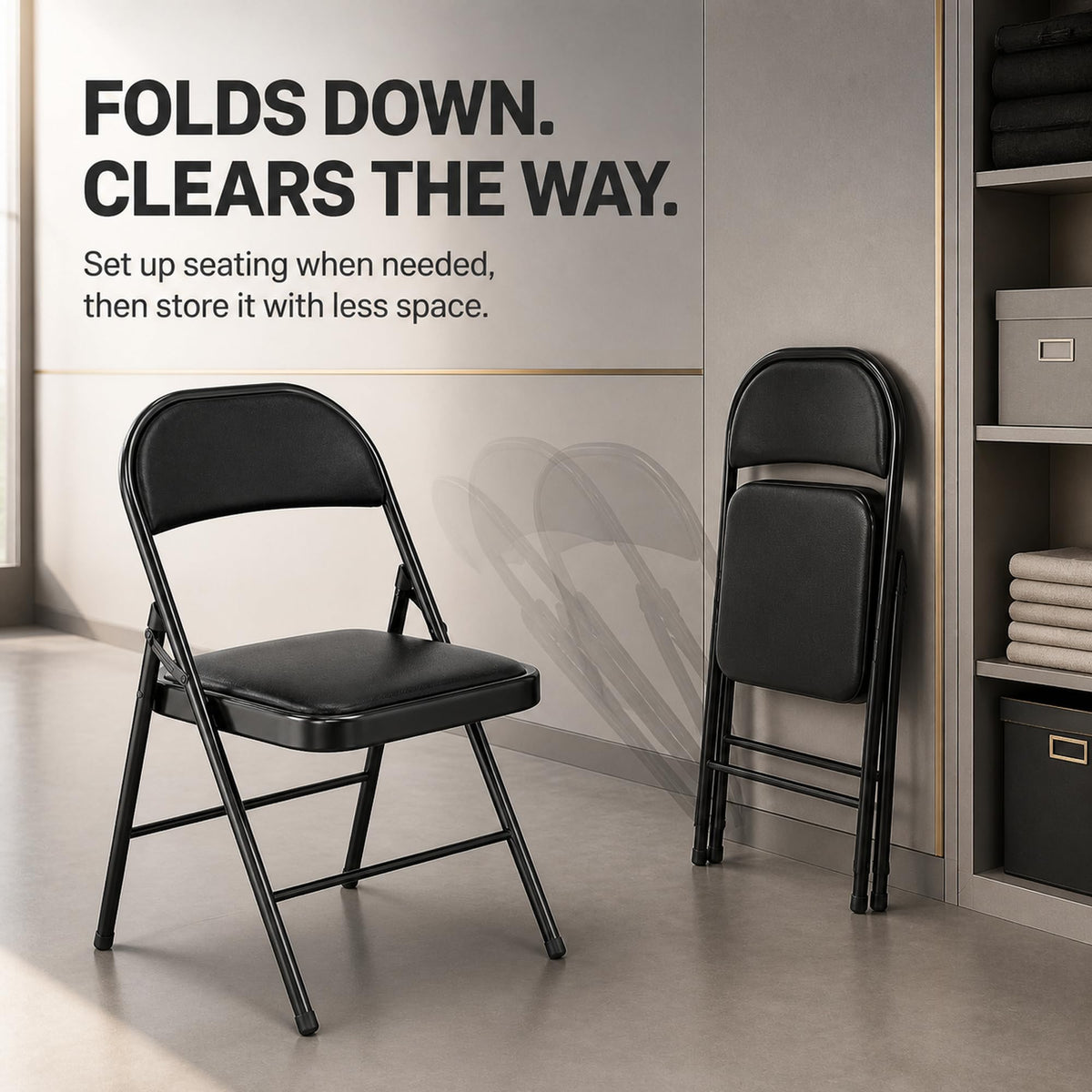 10 Pack Black Folding Chairs A1561