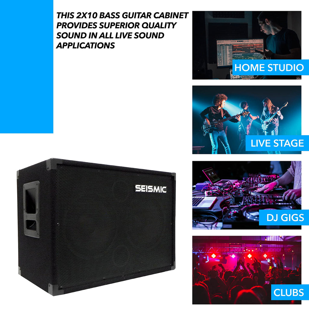 210 Bass Guitar Speaker Cabinet 400 Watts 2x10 W150149