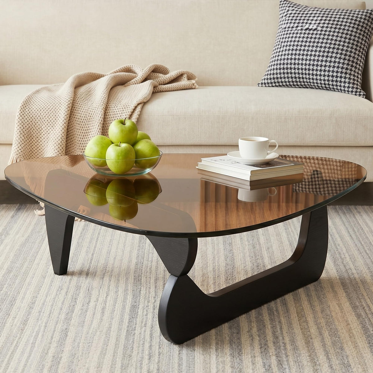 32" Black Tempered Glass Coffee Table B76547