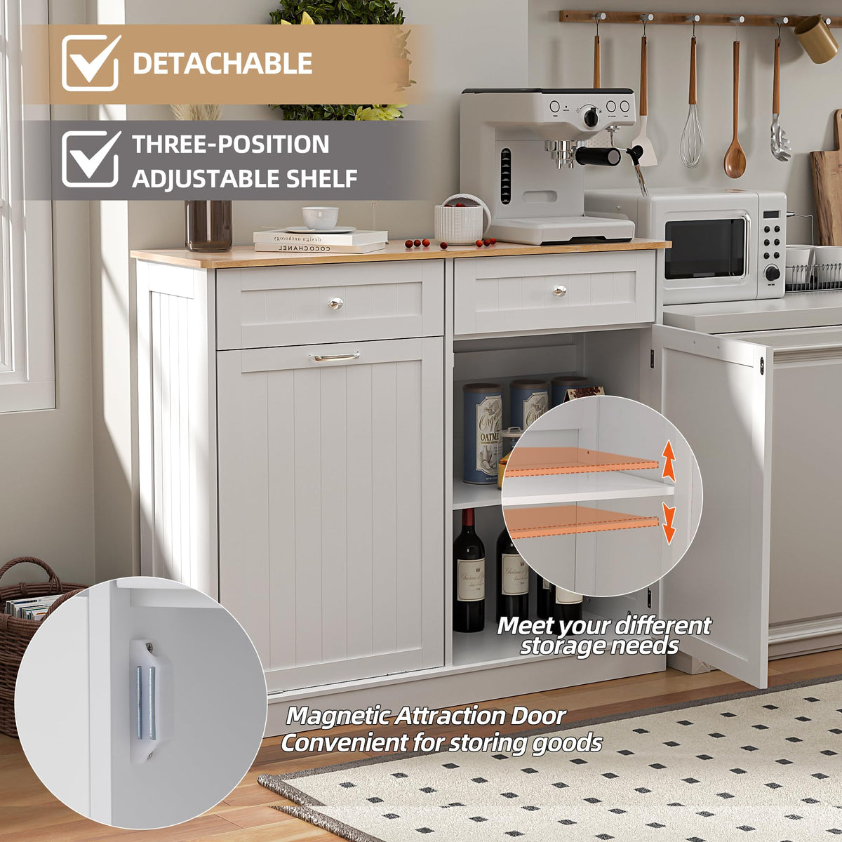 Dual Door Tilt Out Trash Can Cabinet P2545